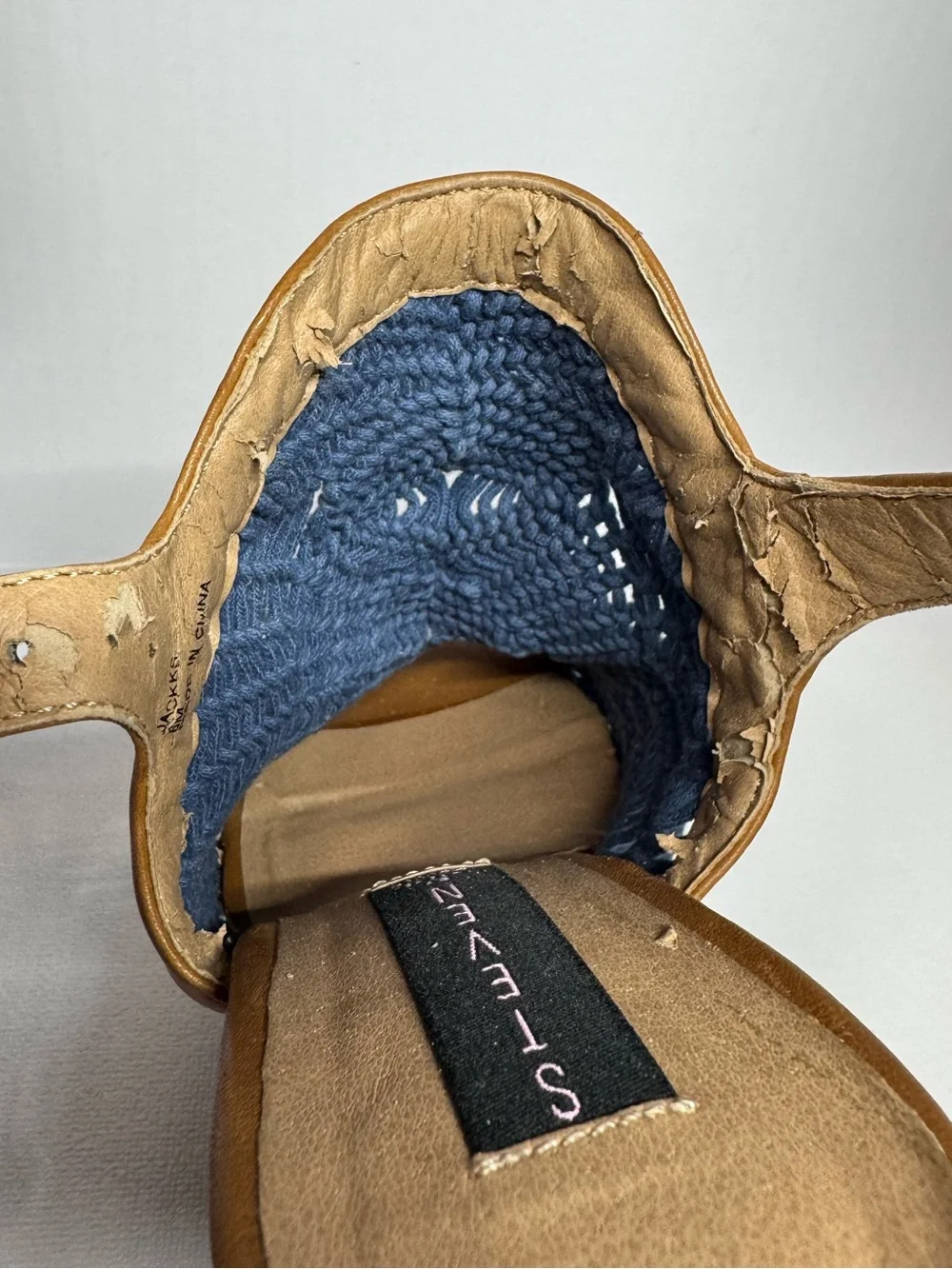 Steve Madden Blue Macramé Wedge Sandals Size 6 Resort Boho Platform Heels